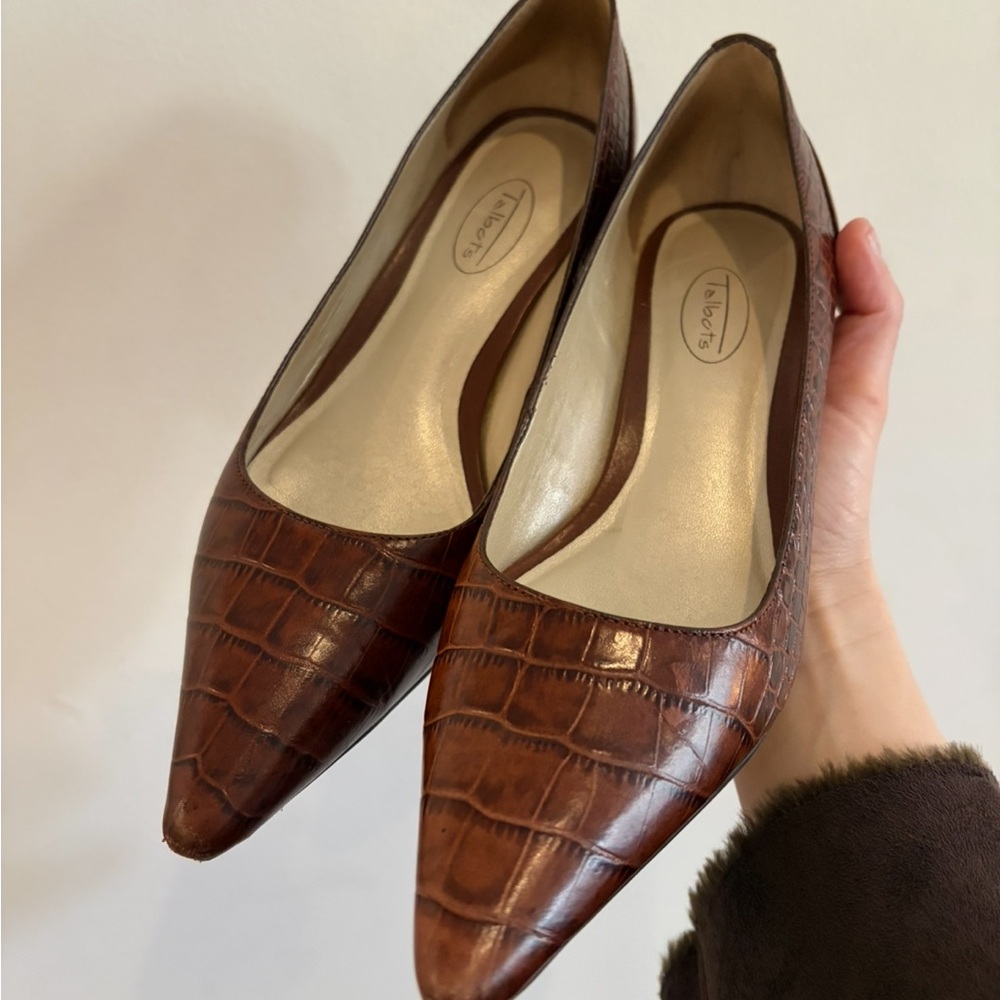 Talbots Brown Croc-Embossed Heels
